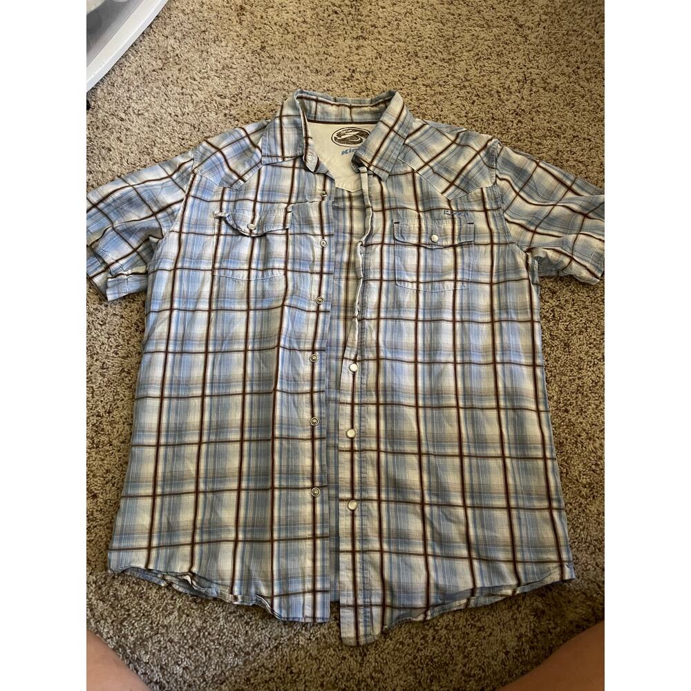 Kirra mens small button front skate shirt